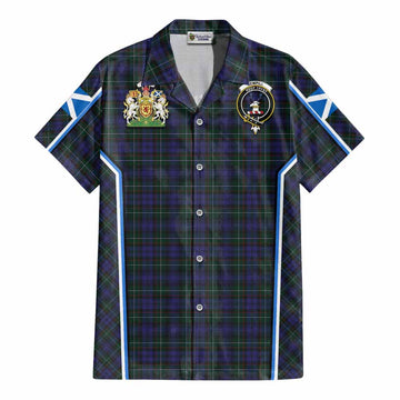 Sempill (Semple) Tartan Crest Cotton Hawaiian Shirt Scotland Coat of Arm Flag Style - Tartan Vibes Clothing