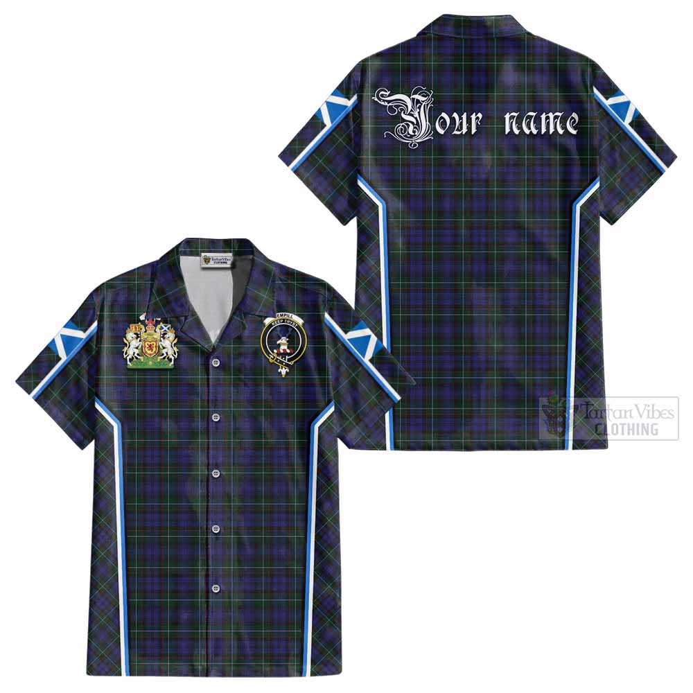 Sempill (Semple) Tartan Crest Cotton Hawaiian Shirt Scotland Coat of Arm Flag Style - Tartan Vibes Clothing