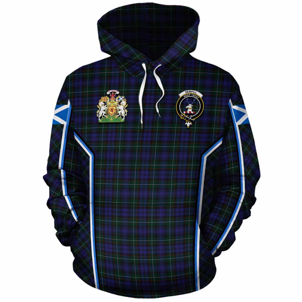 Sempill (Semple) Tartan Crest Cotton Hoodie Scotland Coat of Arm Flag Style - Tartan Vibes Clothing
