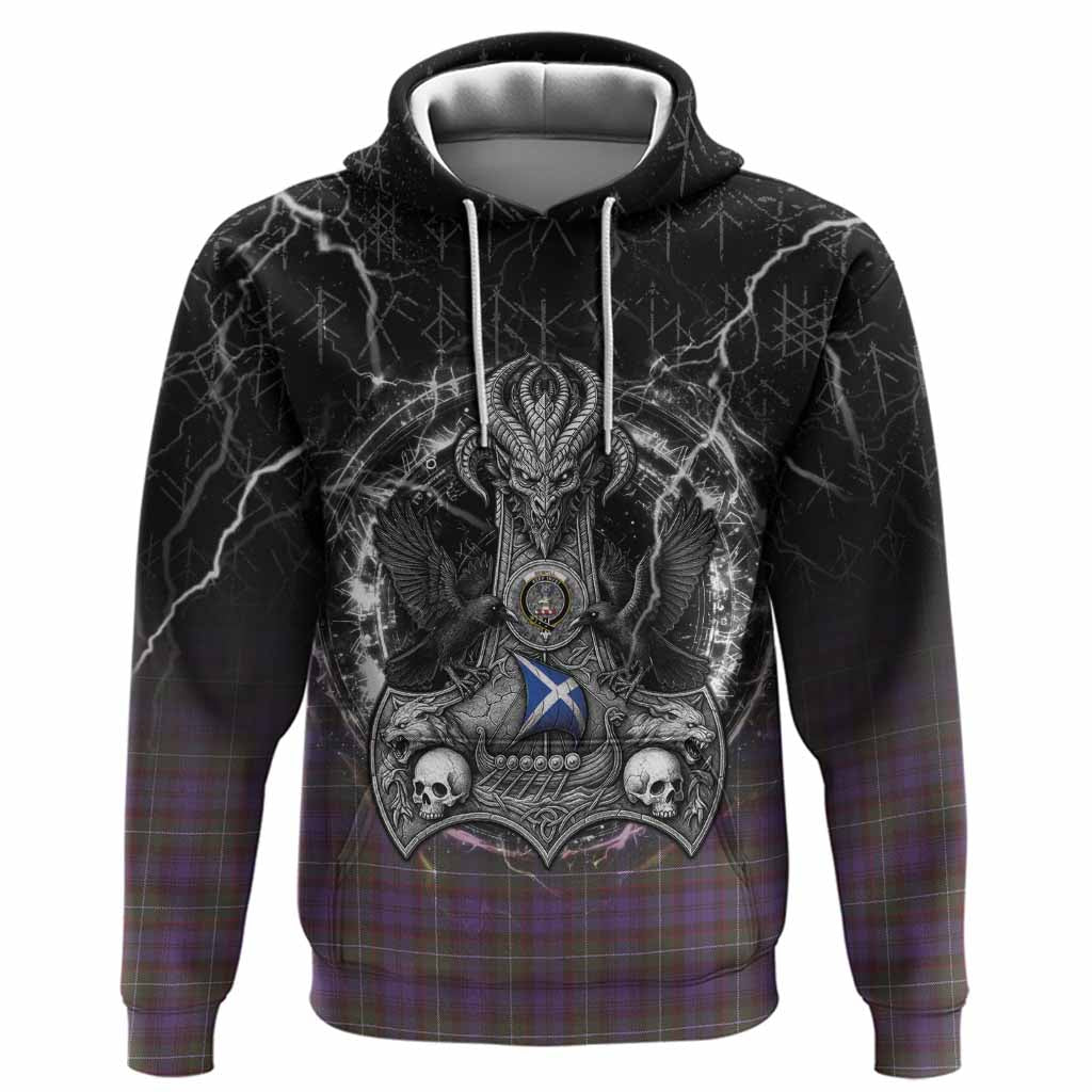 Sempill (Semple) Tartan Crest Hoodie Celtic Odin's Raven Legacy