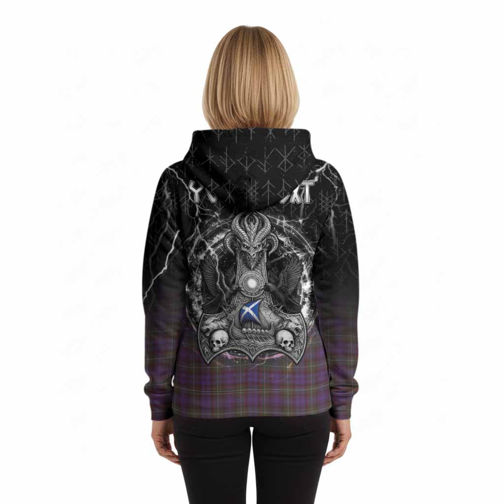 Sempill (Semple) Tartan Crest Hoodie Celtic Odin's Raven Legacy
