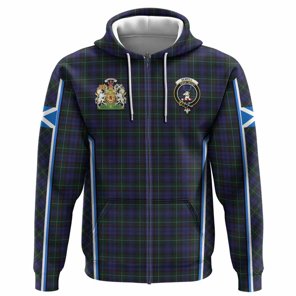 Sempill (Semple) Tartan Crest Hoodie Scotland Coat of Arm Flag Style - Tartan Vibes Clothing