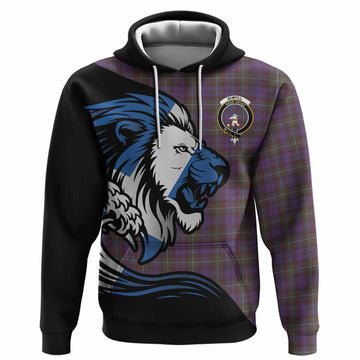Sempill (Semple) Tartan Crest Hoodie Scottish Golden Lions Wave Flow