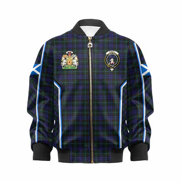 Sempill (Semple) Tartan Crest Kid Bomber Jacket Scotland Coat of Arm Flag Style
