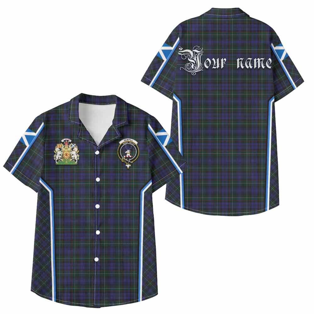 Sempill (Semple) Tartan Crest Kid Hawaiian Shirt Scotland Coat of Arm Flag Style - Tartan Vibes Clothing
