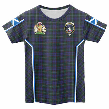 Sempill (Semple) Tartan Crest Kid T-shirt Scotland Coat of Arm Flag Style