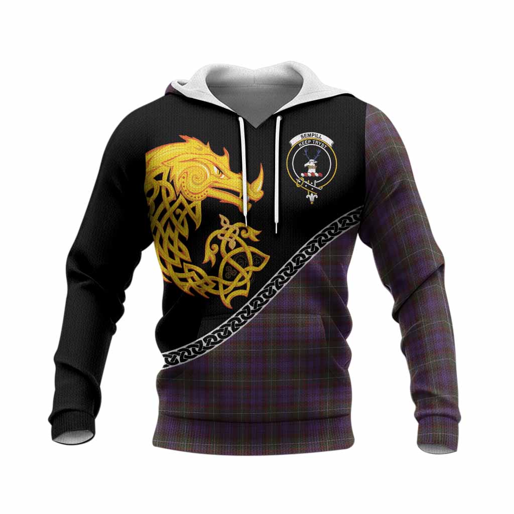 Sempill (Semple) Tartan Crest Knitted Hoodie Legendary Dragon Knot Half Style