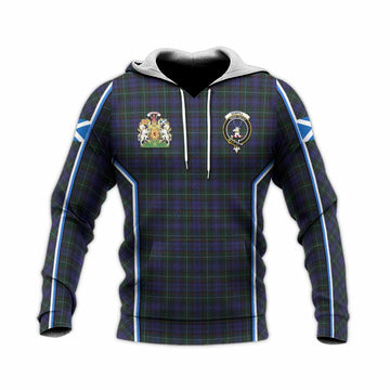 Sempill (Semple) Tartan Crest Knitted Hoodie Scotland Coat of Arm Flag Style