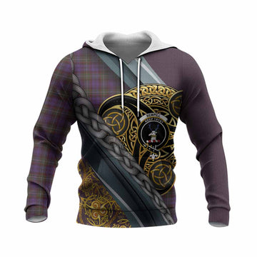 Sempill (Semple) Tartan Crest Knitted Hoodie Scottish Triskele Celtic