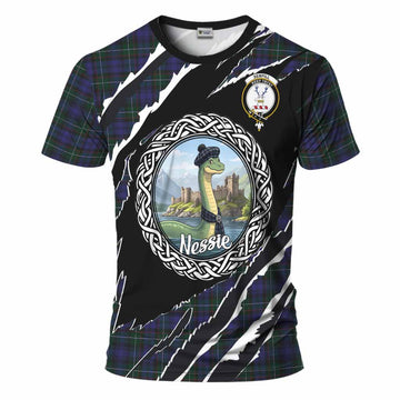 Sempill (Semple) Tartan Crest Loch Ness Monster T-Shirt Celtic Knot Nessie Art