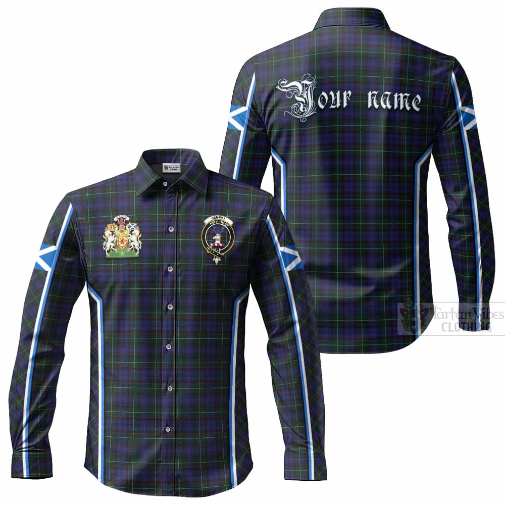 Sempill (Semple) Tartan Crest Long Sleeve Button Shirts Scotland Coat of Arm Flag Style - Tartan Vibes Clothing
