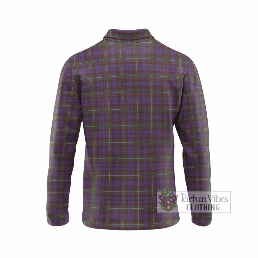 Sempill (Semple) Tartan Crest Long Sleeve Polo Shirt Ferocious Lion Style