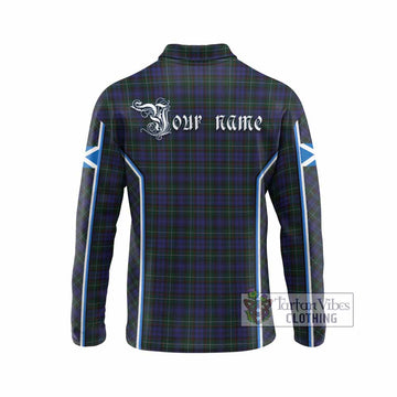 Sempill (Semple) Tartan Crest Long Sleeve Polo Shirt Scotland Coat of Arm Flag Style