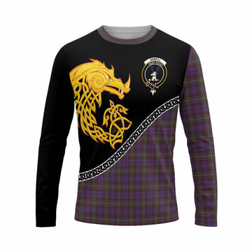 Sempill (Semple) Tartan Crest Long Sleeve T-Shirt Legendary Dragon Knot Half Style