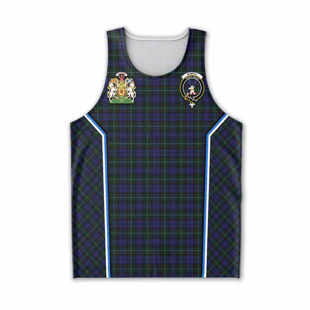 Sempill (Semple) Tartan Crest Men Tank Top Scotland Coat of Arm Flag Style - Tartan Vibes Clothing