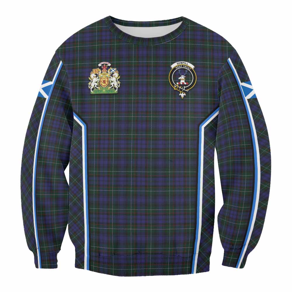Sempill (Semple) Tartan Crest Sweatshirt Scotland Coat of Arm Flag Style - Tartan Vibes Clothing