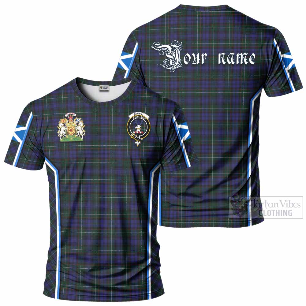 Sempill (Semple) Tartan Crest T-shirt Scotland Coat of Arm Flag Style - Tartan Vibes Clothing