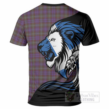 Sempill (Semple) Tartan Crest T-Shirt Scottish Golden Lions Wave Flow