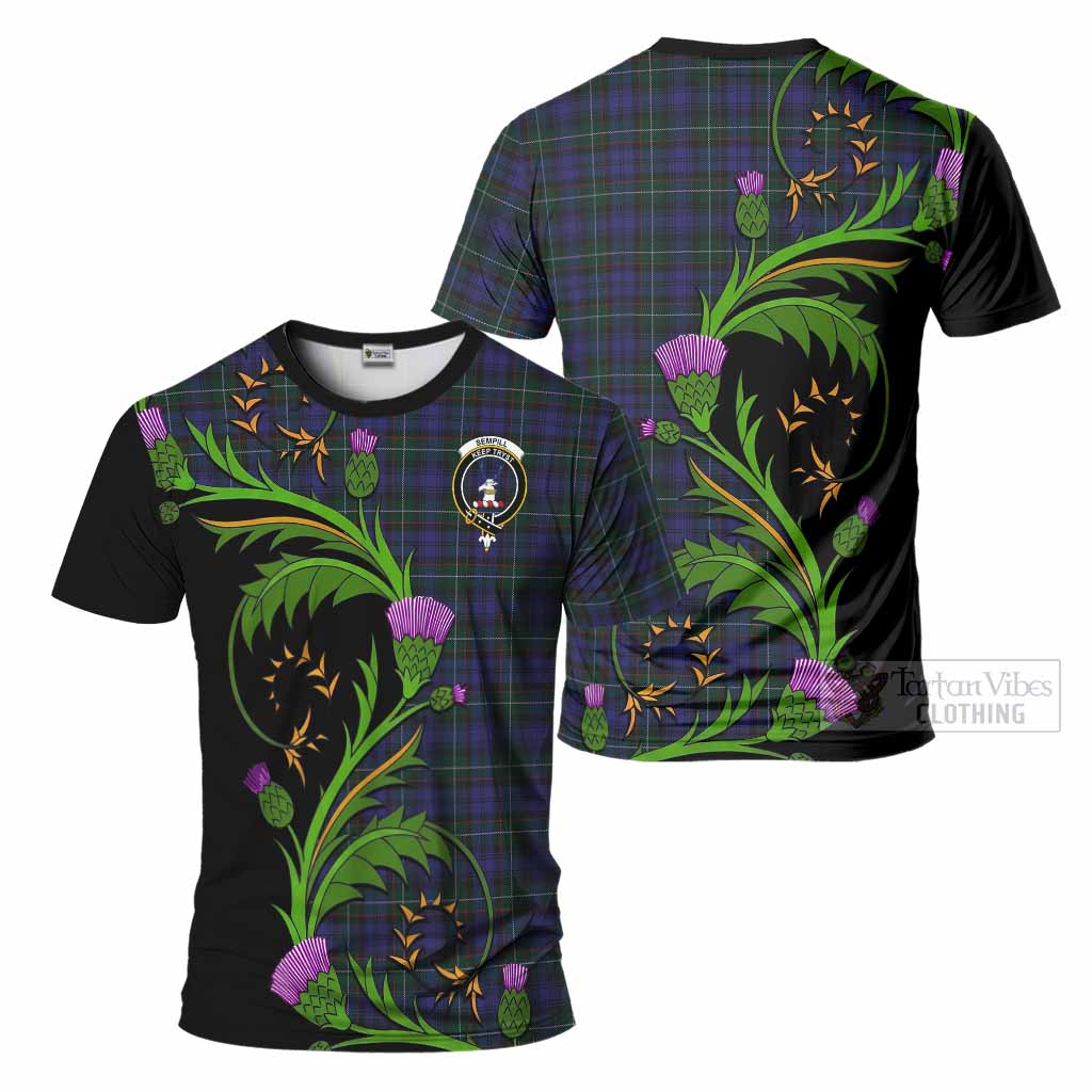 Sempill (Semple) Tartan Crest T-Shirt Scottish Thistle Pride Heritage Art