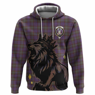 Sempill (Semple) Tartan Family Crest Hoodie Crowned Lion Roaring