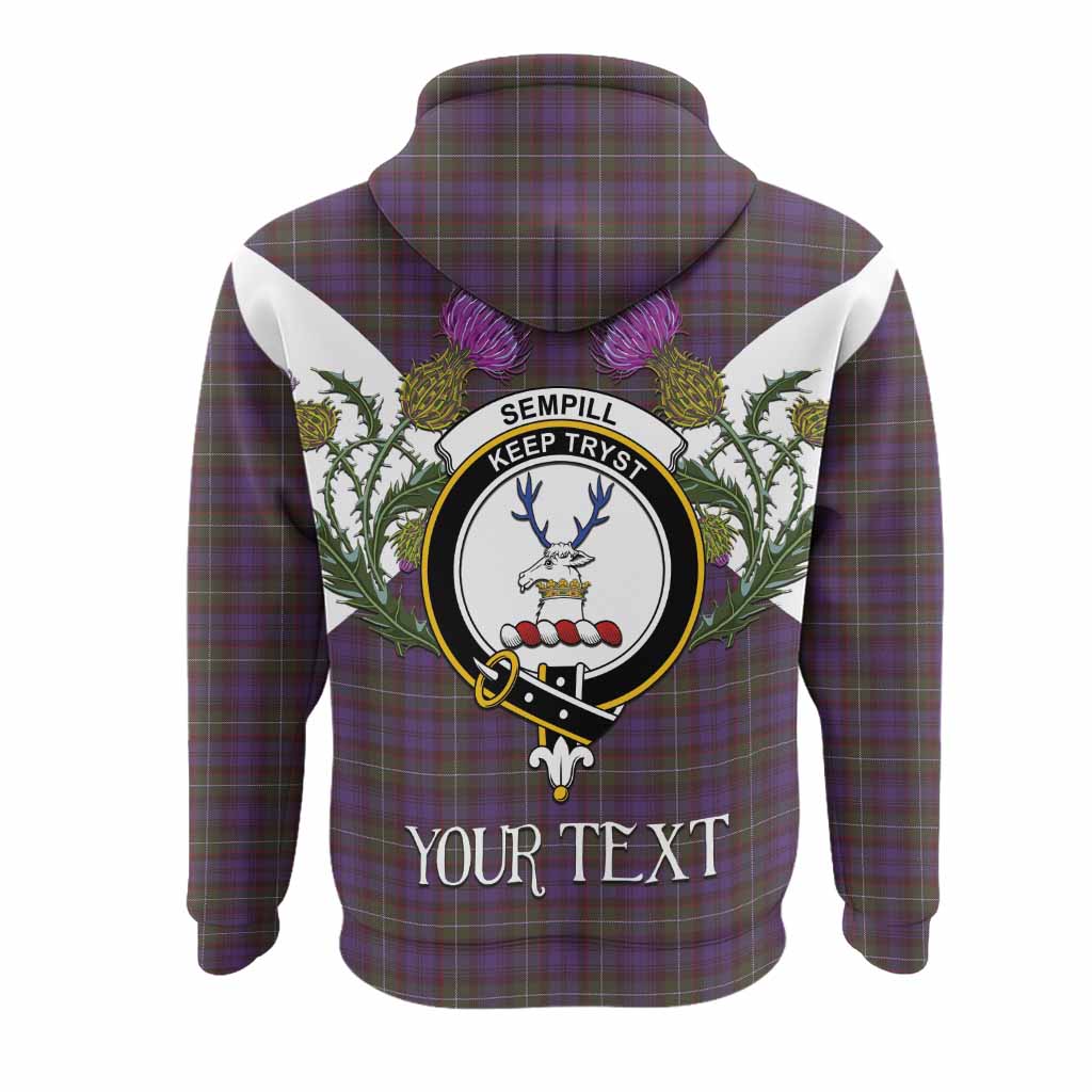 Sempill (Semple) Tartan Family Crest Hoodie Scottish Burns Night Thistle Floral