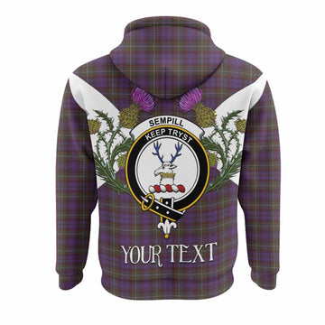 Sempill (Semple) Tartan Family Crest Hoodie Scottish Burns Night Thistle Floral