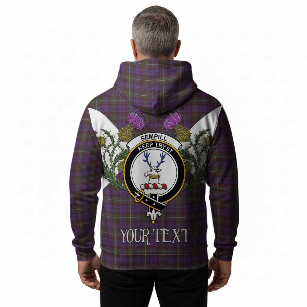 Sempill (Semple) Tartan Family Crest Hoodie Scottish Burns Night Thistle Floral