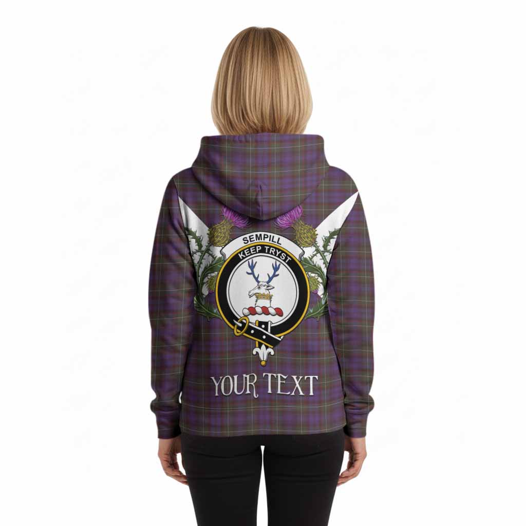 Sempill (Semple) Tartan Family Crest Hoodie Scottish Burns Night Thistle Floral