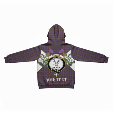 Sempill (Semple) Tartan Family Crest Kid Hoodie Scottish Burns Night Thistle Floral