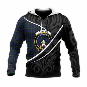 Sempill (Semple) Tartan Family Crest Knitted Hoodie Celtic Scottish Thistle Floral
