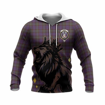 Sempill (Semple) Tartan Family Crest Knitted Hoodie Crowned Lion Roaring