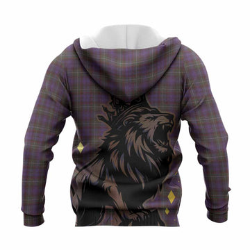 Sempill (Semple) Tartan Family Crest Knitted Hoodie Crowned Lion Roaring