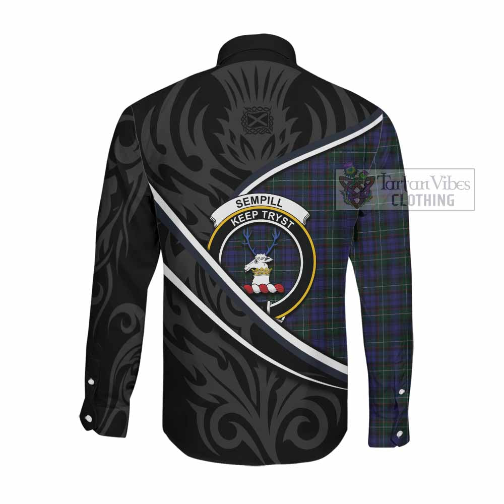 Sempill (Semple) Tartan Family Crest Long Sleeve Button Shirts Celtic Scottish Thistle Floral - Tartan Vibes Clothing