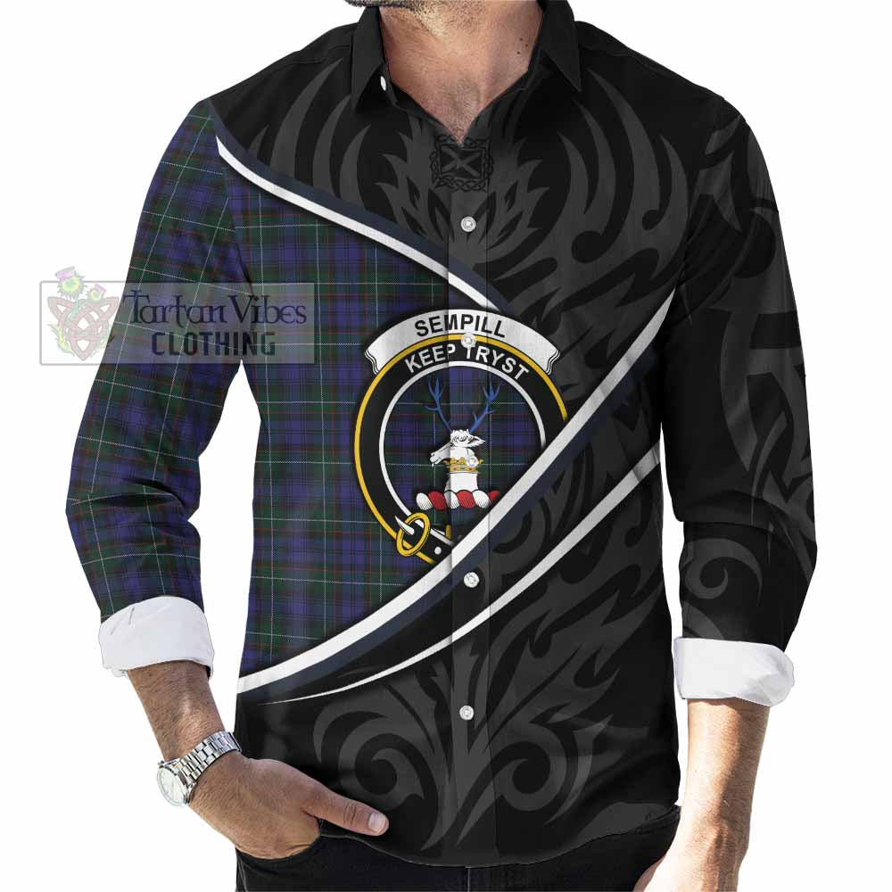 Sempill (Semple) Tartan Family Crest Long Sleeve Button Shirts Celtic Scottish Thistle Floral - Tartan Vibes Clothing