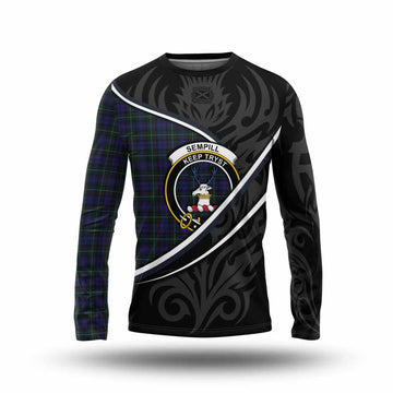 Sempill (Semple) Tartan Family Crest Long Sleeve T-Shirt Celtic Scottish Thistle Floral