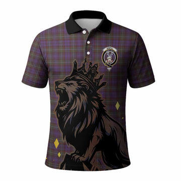 Sempill (Semple) Tartan Family Crest Polo Shirt Crowned Lion Roaring