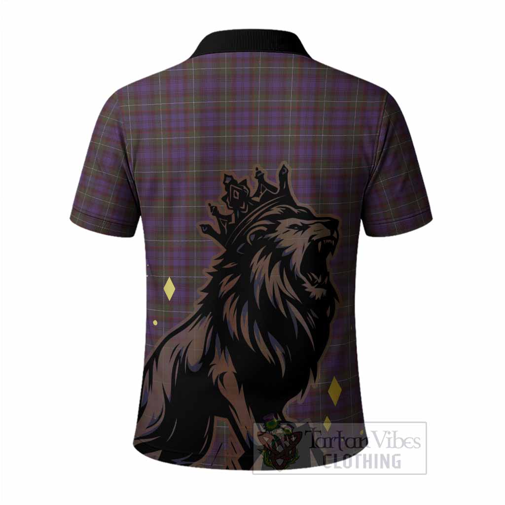 Sempill (Semple) Tartan Family Crest Polo Shirt Crowned Lion Roaring