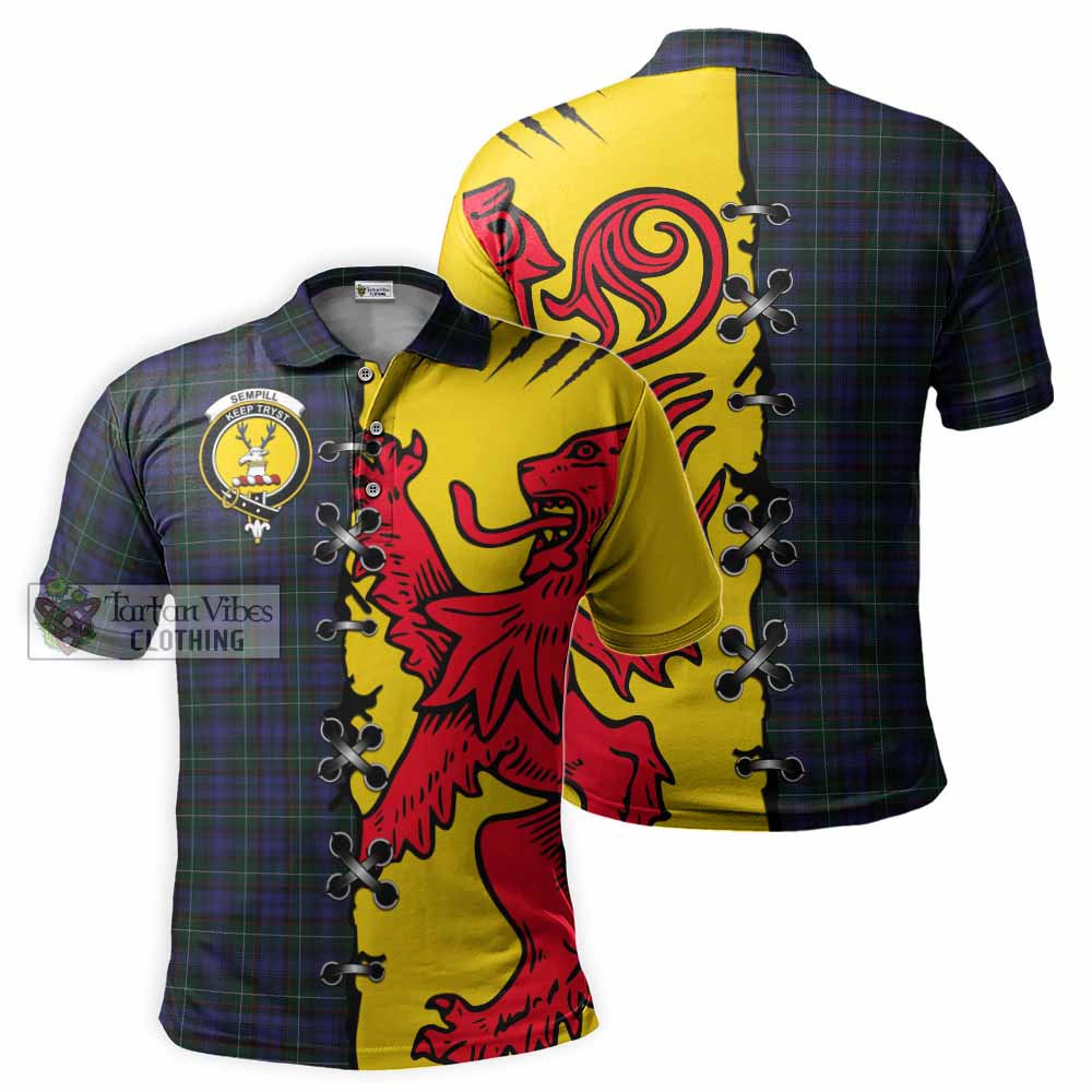 Sempill (Semple) Tartan Family Crest Polo Shirt Lion Rampant Honor - Tartan Vibes Clothing