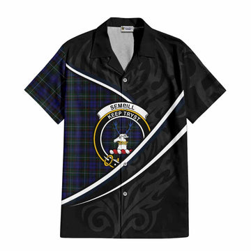 Sempill (Semple) Tartan Family Crest Hawaiian Shirt Celtic Scottish Thistle Floral