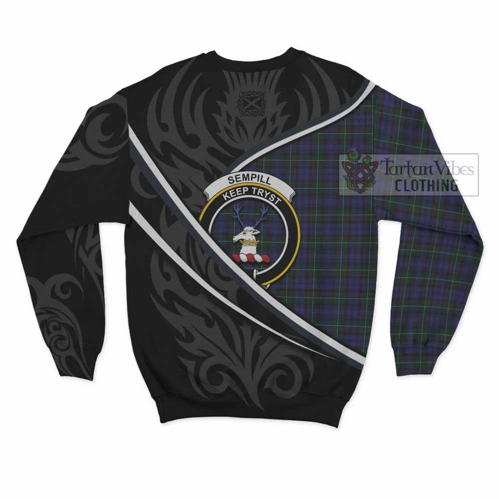 Sempill (Semple) Tartan Family Crest Sweatshirt Celtic Scottish Thistle Floral - Tartan Vibes Clothing