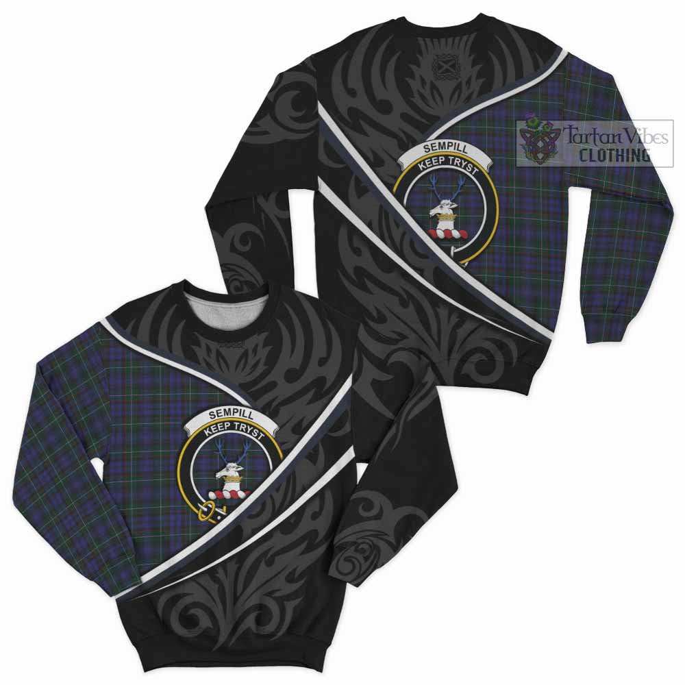 Sempill (Semple) Tartan Family Crest Sweatshirt Celtic Scottish Thistle Floral - Tartan Vibes Clothing