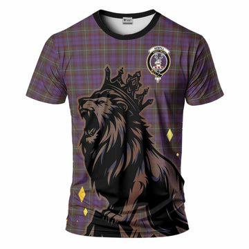Sempill (Semple) Tartan Family Crest T-Shirt Crowned Lion Roaring