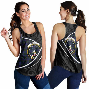 Sempill (Semple) Tartan Family Crest Women Racerback Tanks Celtic Scottish Thistle Floral - Tartan Vibes Clothing