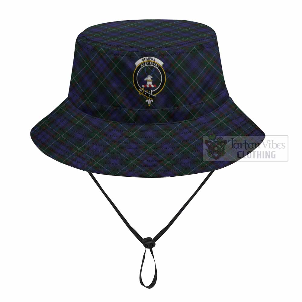 Sempill (Semple) Tartan Fishing Hat with Family Crest