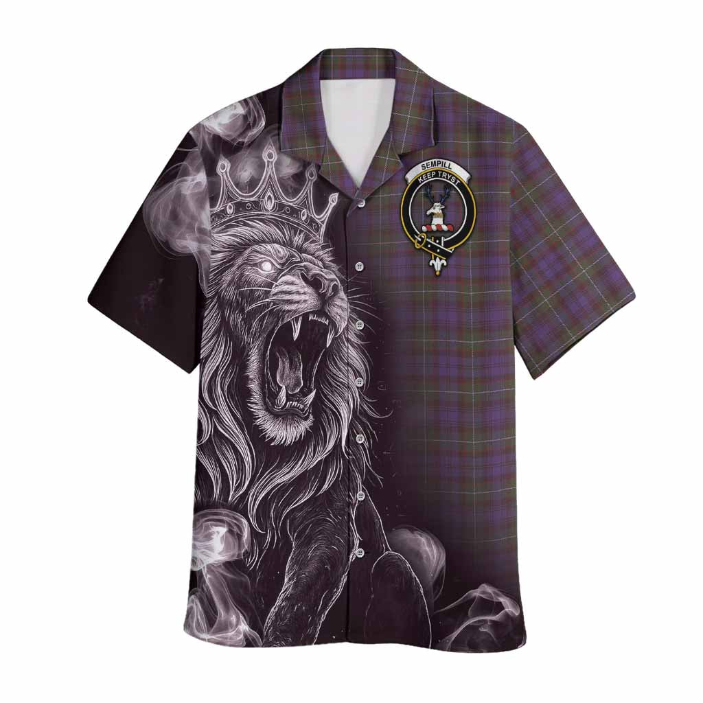 Sempill (Semple) Tartan Hawaiian Shirt Roaring Lion Heritage