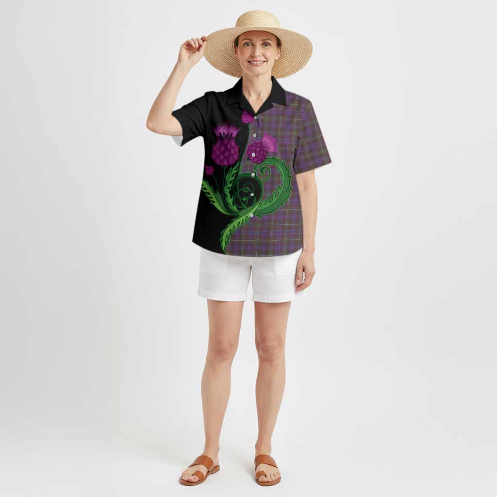 Sempill (Semple) Tartan Hawaiian Shirt Traditional Scottish Thistle
