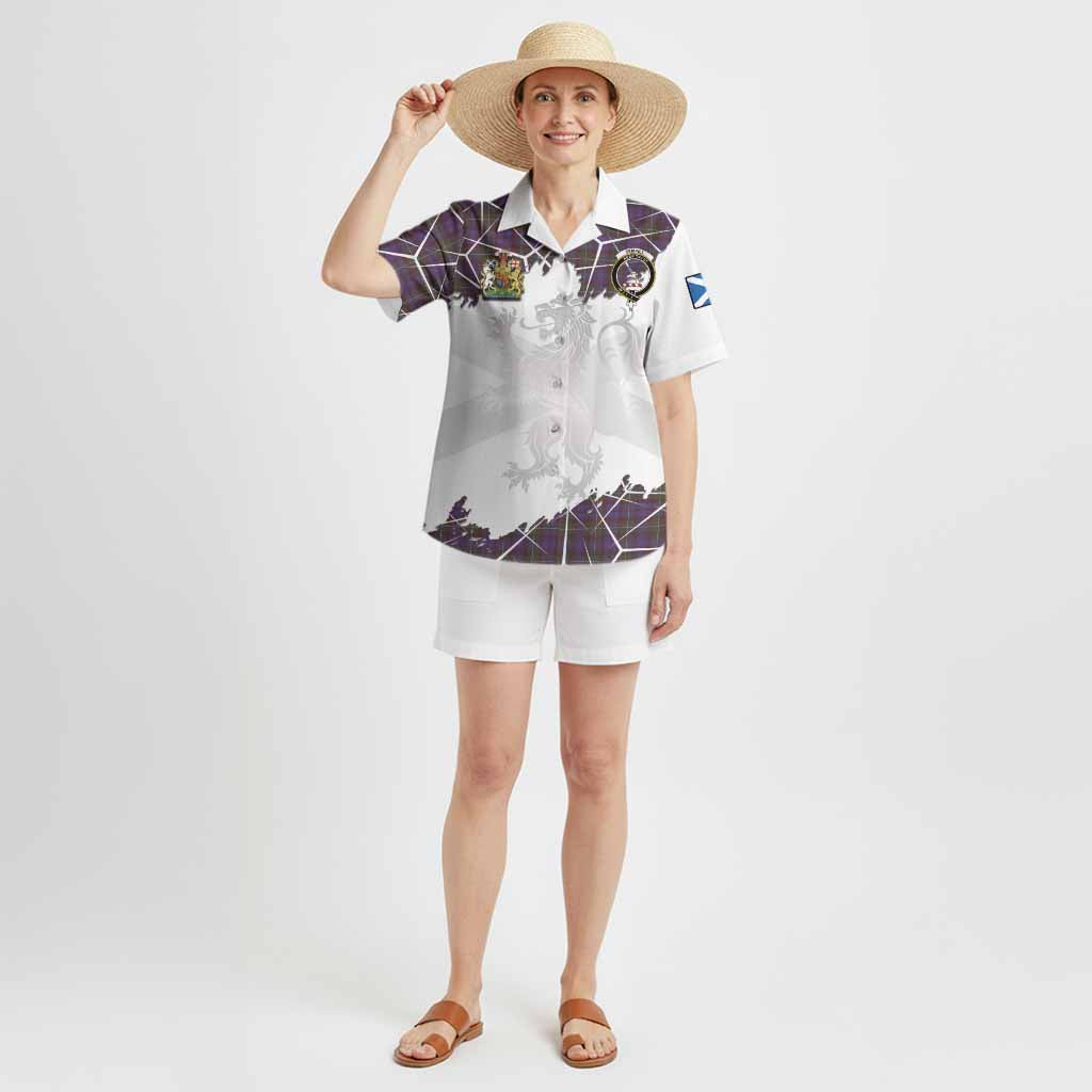 Sempill (Semple) Tartan Hawaiian Shirt with Family Crest and Lion Rampant Grunge Style