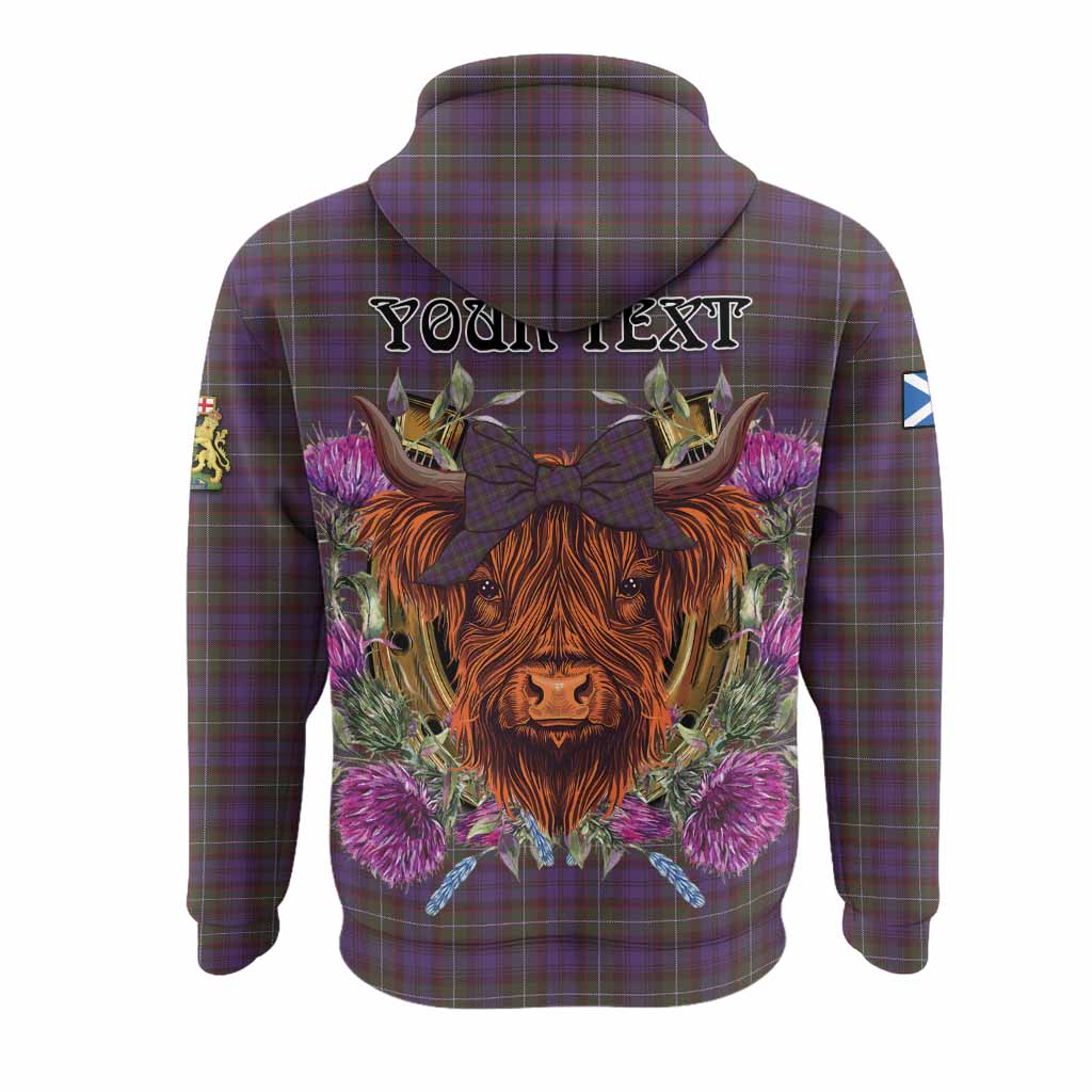 Sempill (Semple) Tartan Hoodie Scottish Thistle Heilan Coo