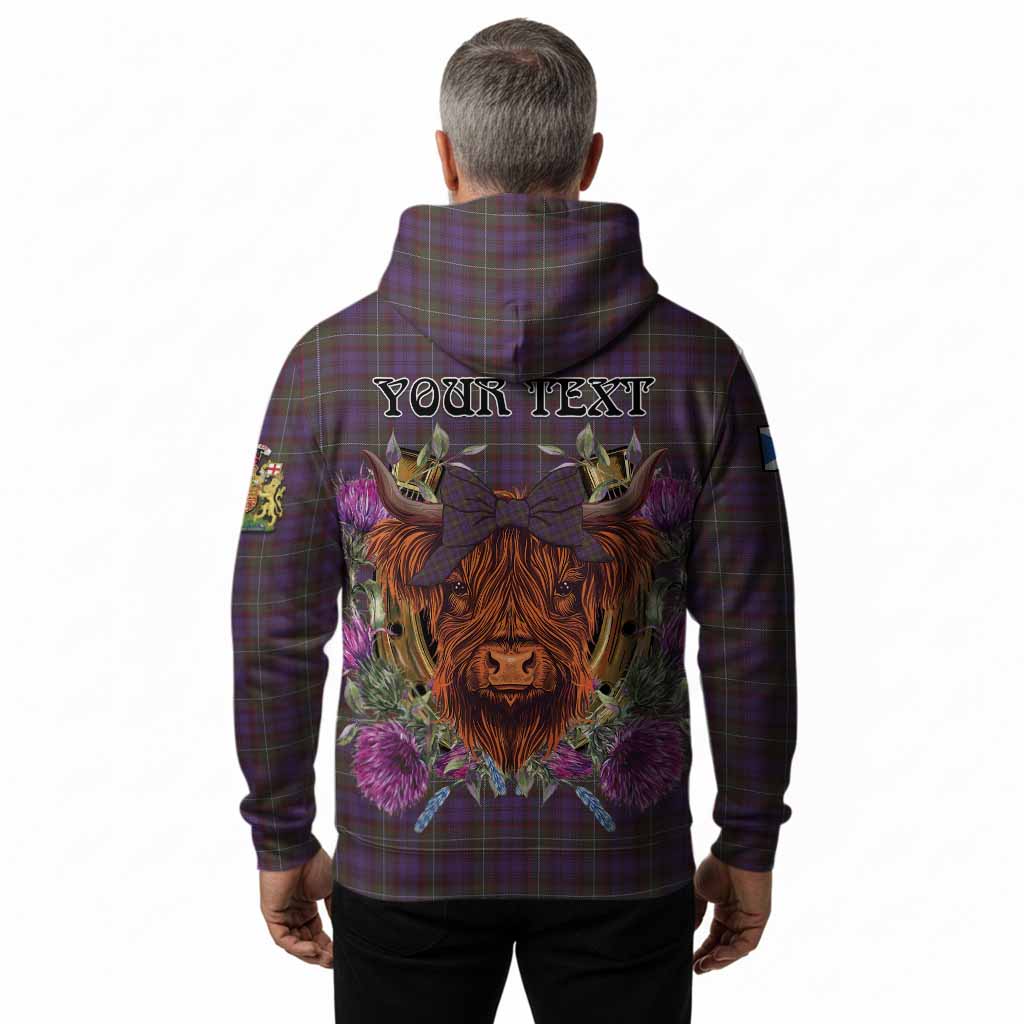 Sempill (Semple) Tartan Hoodie Scottish Thistle Heilan Coo