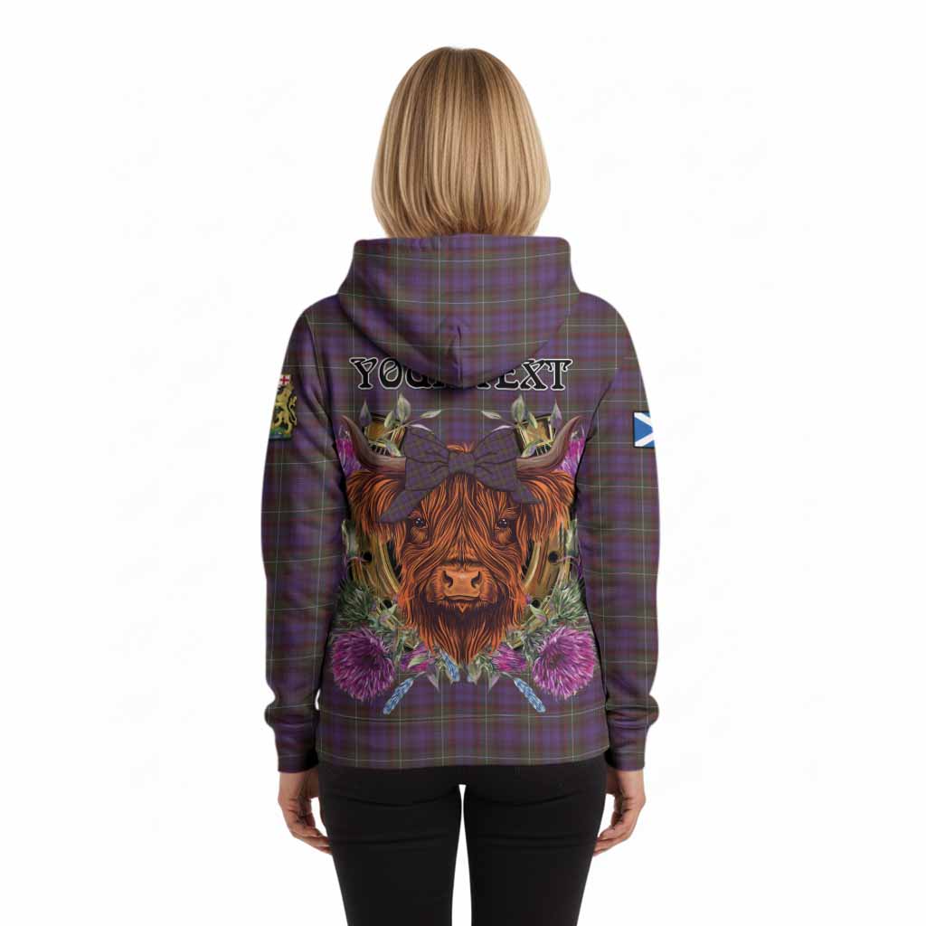 Sempill (Semple) Tartan Hoodie Scottish Thistle Heilan Coo